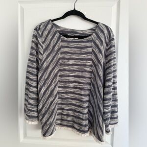 Chico's Black and White Striped Blouse